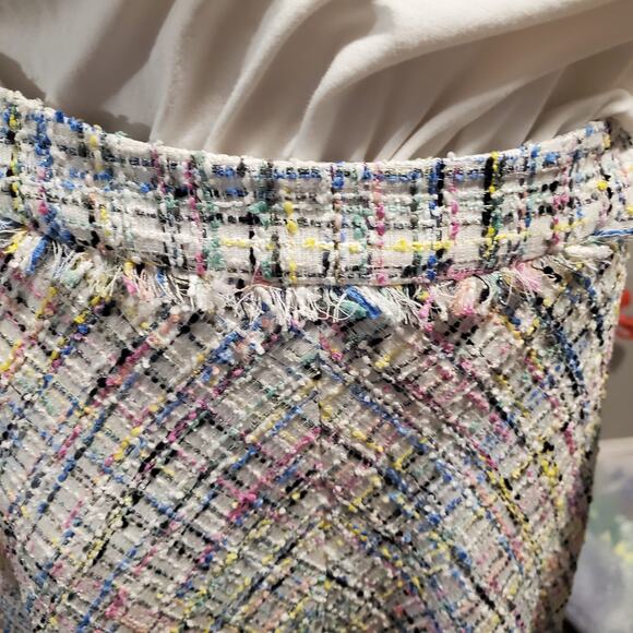 Worthington Sz 4 Pastel Tweed Midi Skirt Size 4 Lined Back Zip Easter Spring - Picture 6 of 11